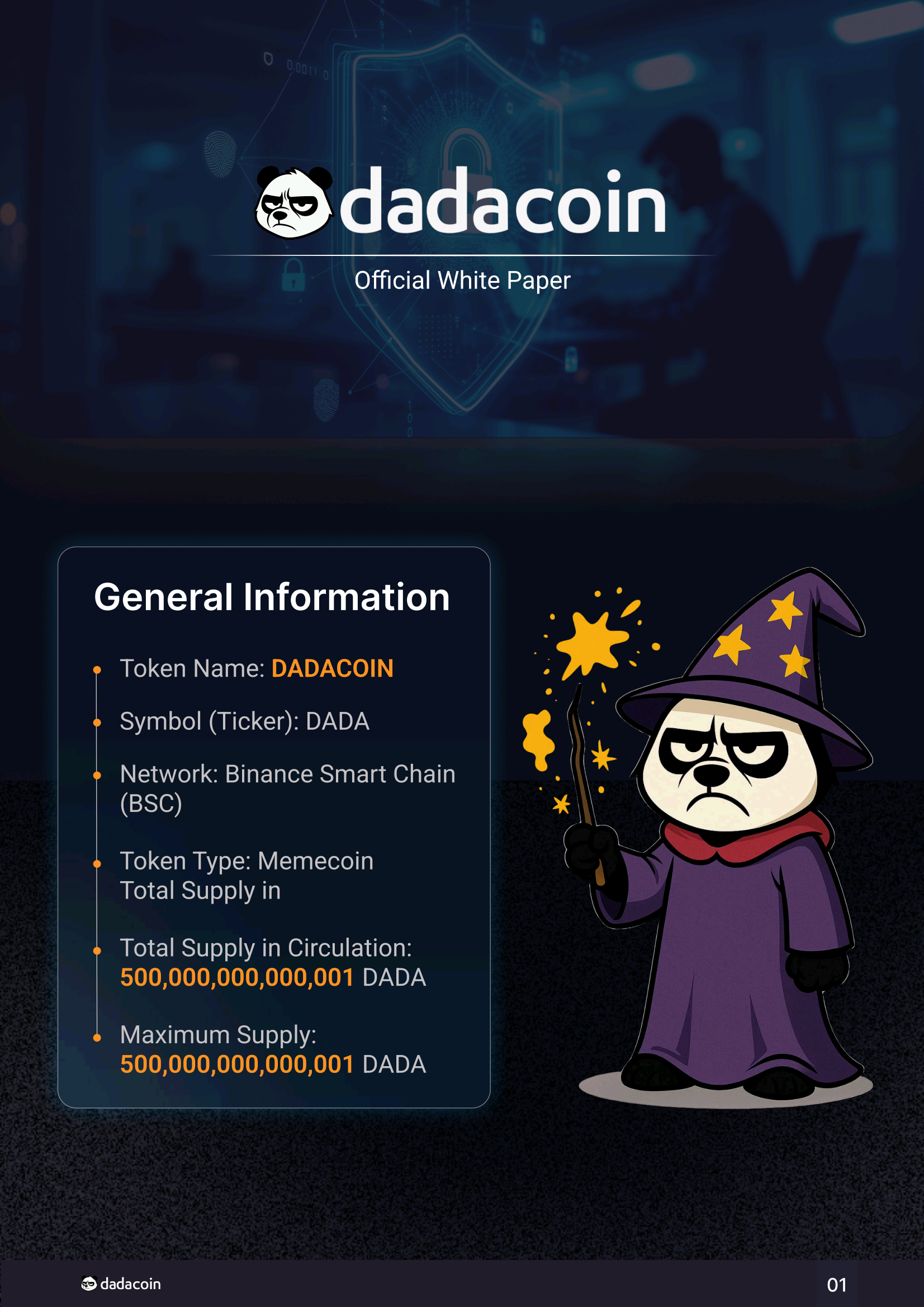 DADACOIN Whitepaper - Page 1: Cover