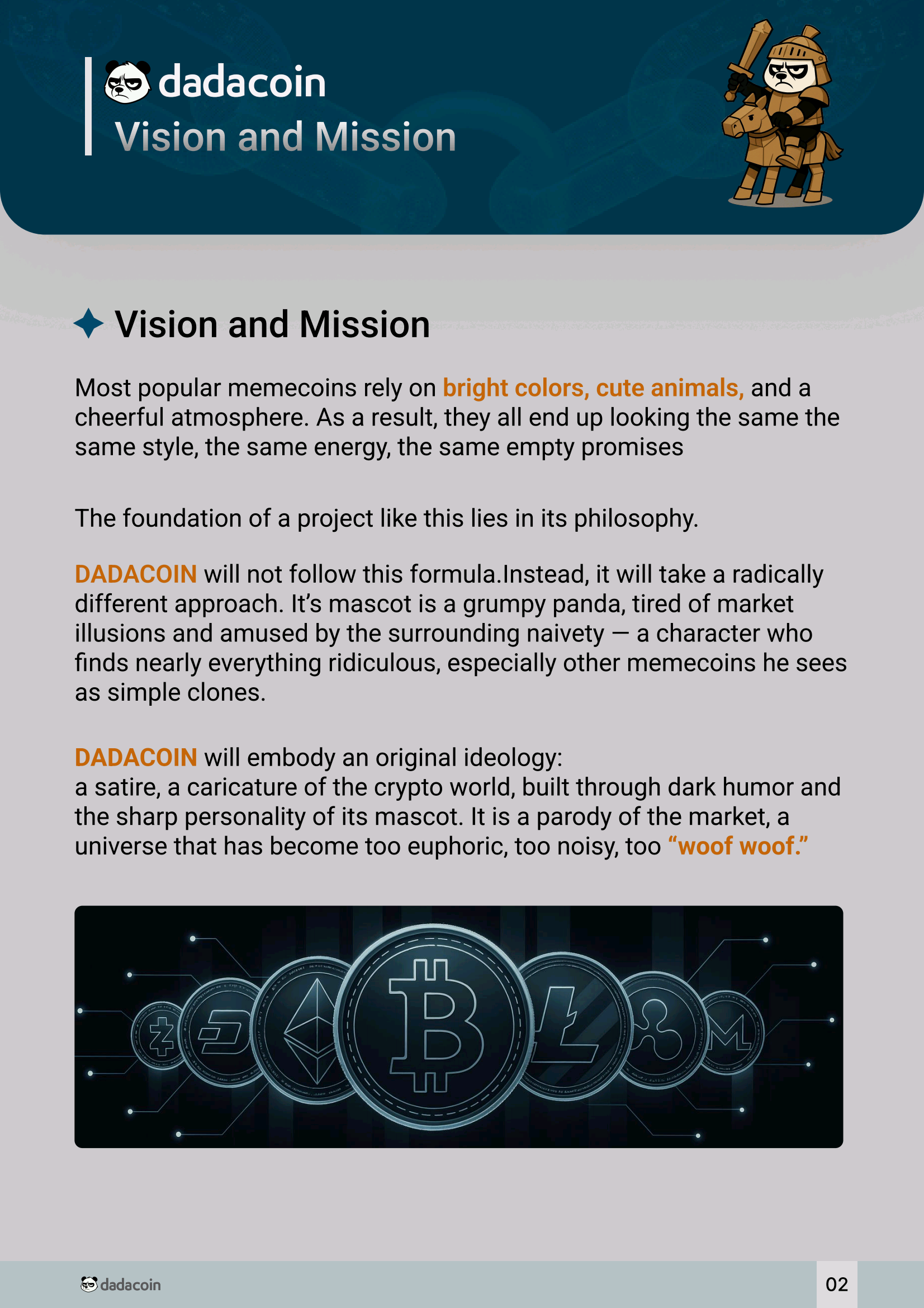 DADACOIN Whitepaper - Page 2: Vision and Mission